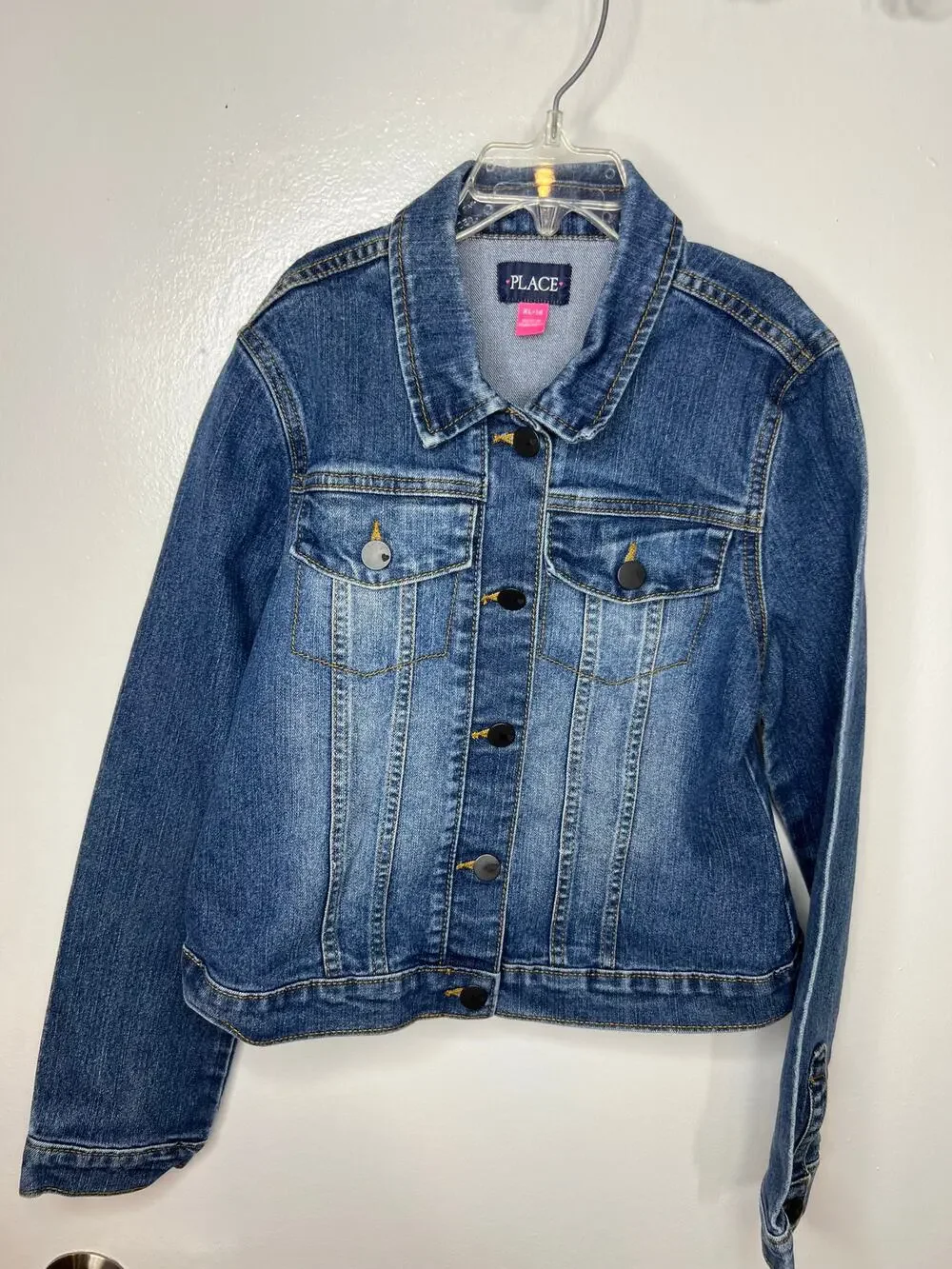 Childrens Place Girl's Denim Jean Jacket Blue ~ Size XL (14)